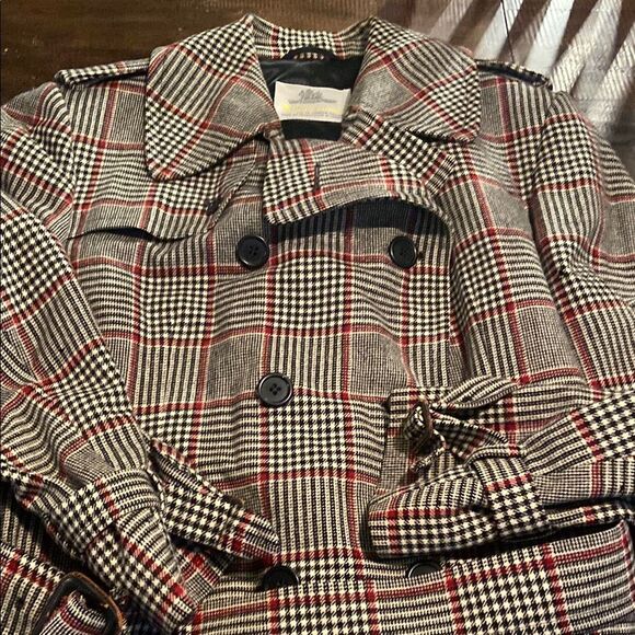 Aquascrutum Vintage Plaid Trench Coat with Belt - Picture 5 of 16